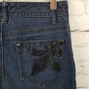 ISPIRI | classic fit studded rhinestone flare jean
